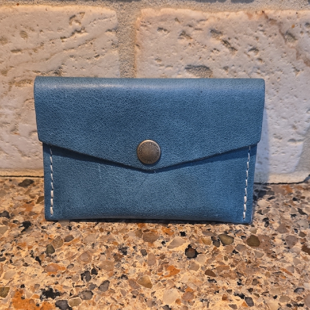 Portland Leather Goods Aqua Envelope Wallet/Card Holder